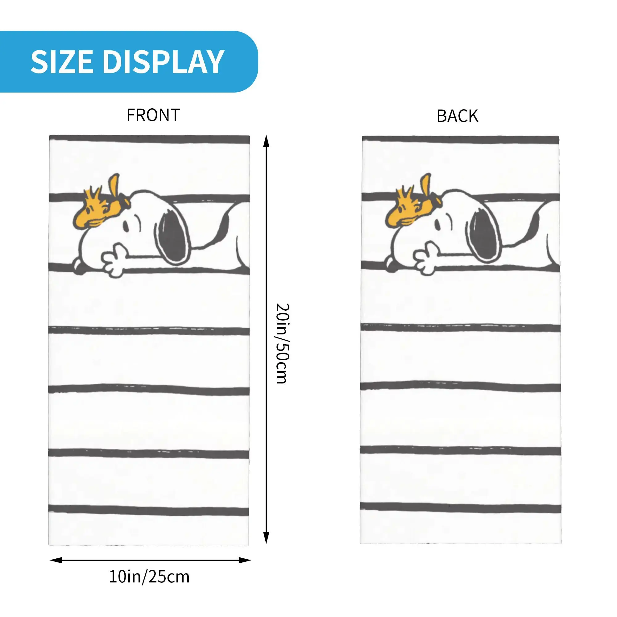 S-Snoopys & Woodstock Smile Giggle Laugh Bandana Neck Gaiter for Ski Hunting Wrap Scarf Cartoon Comic Dog Balaclava Warmer