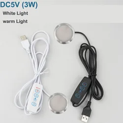 Ultrathin 8mm LED USB DC5V 3W Dimmable Spotlight Surface Mounted Mini LED Circular Simple Ceiling Light Exhibition Cabinet Lamp