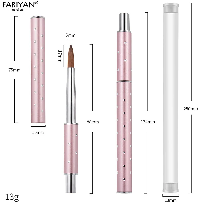 No 10 Nail Acrylic Brush Carving Flower Pen Extension Builder Liquid Powder DIY  Pen Drawing Brushes Detachable