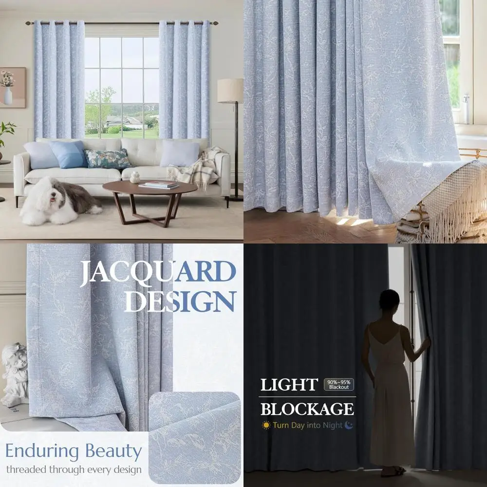 

Жаккардовые плотные шторы в деревенском стиле с цветочным принтом, длина 96, теплоизоляция для спальни и гостиной, 2-панельные шторы с люверсами