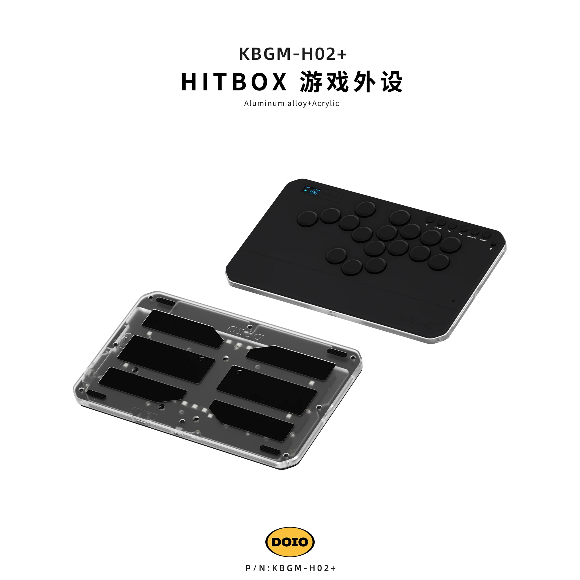 DOIO Mechanical Shaft HITBOX Upgradeable Aluminum Alloy Wireless Gaming Keyboard Street Fighter 6 King of Fighters 15 Iron Fist