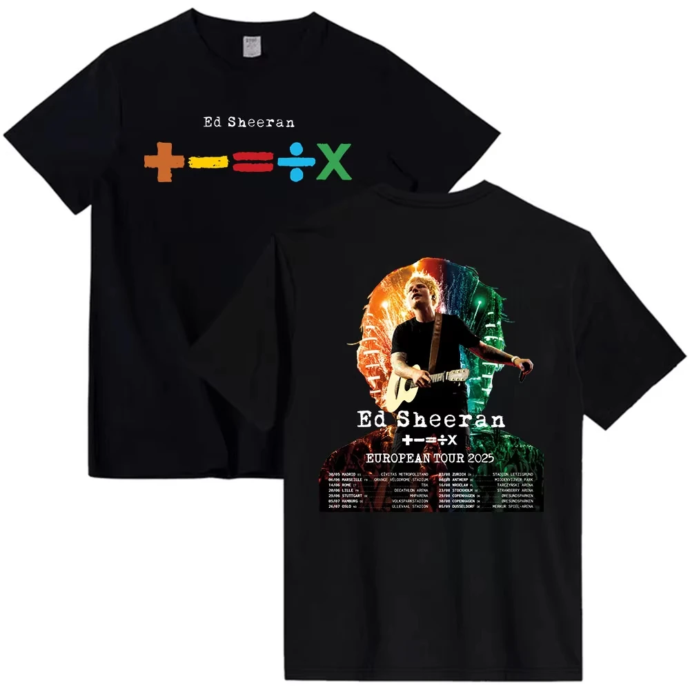 

Футболка европейского тура Ed Sheeran 2021, футболки с графическим принтом для игрового альбома, хлопковая летняя футболка с короткими рукавами, унисекс, повседневная мода