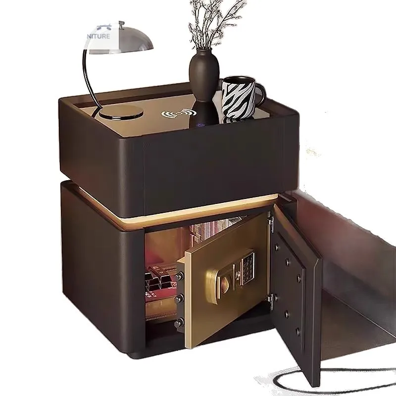 

Smart bedside table, modern household integrated storage safe, multi-functional and simple