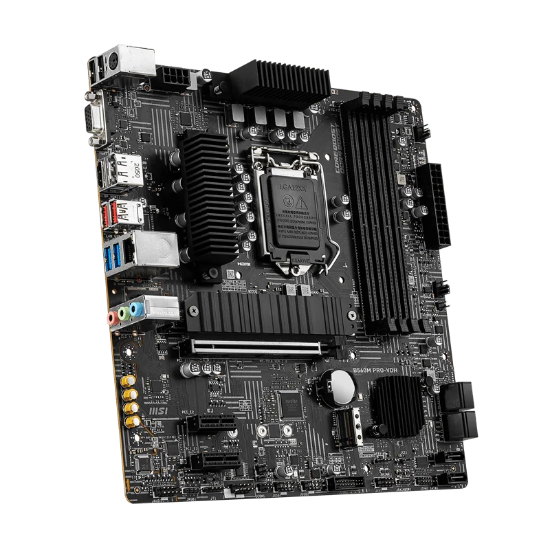 msi B560M PRO-VDH (mATX، الجيل 11th/10th Intel Core، LGA 1200 مقبس، DDR4، PCIe 4، CFX، M.2 فتحات، USB 3.2، 2.5G LAN اللوحة الأم #4