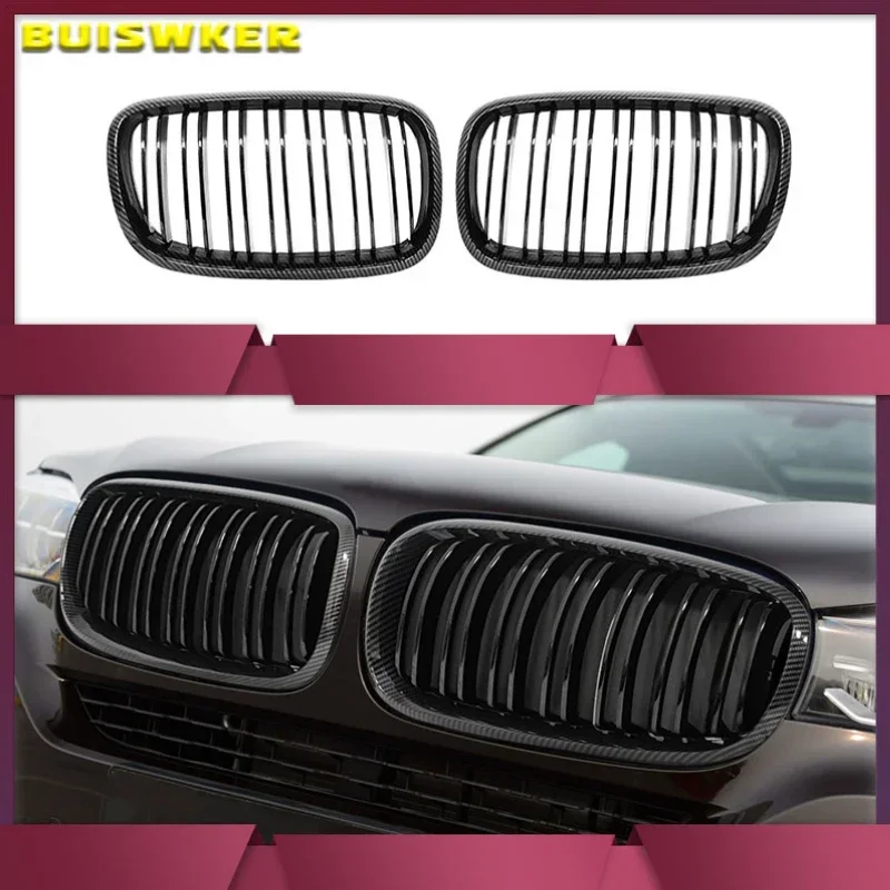 

A Pair Left And Right E70 / E71 Gloss Black Double Slat Kidney Grille Front Bumper Grill For BMW X5 X6 2007-2013