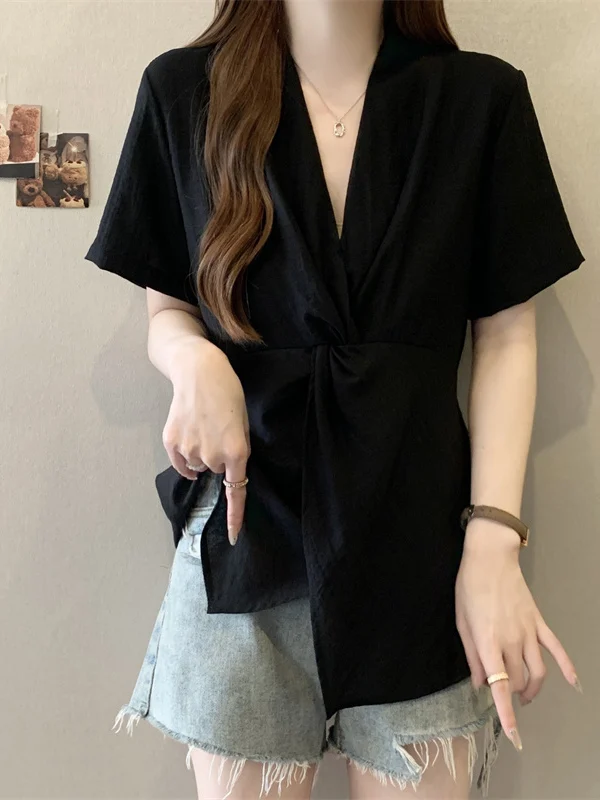 

Женская летняя модная юбка больших размеров с V-образным вырезом, узлом, завышенной талией и поясом, приталенного кроя, с принтом