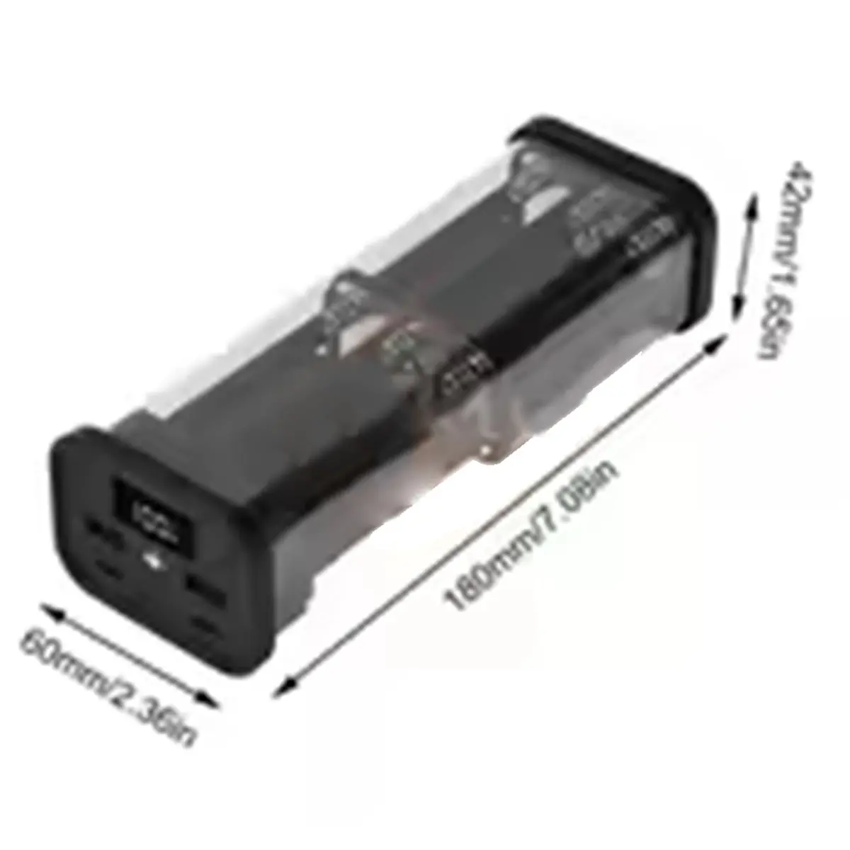 

【BRILLIANT 】18650 Battery Power Bank Case, 22.5W Fast Charging Transparent Black LED Battery Storage Box 12
