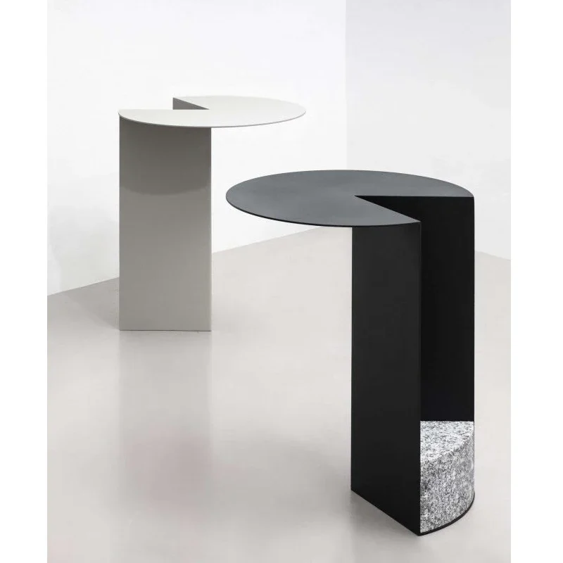 Balcony small round table, living room sofa side table, simple and modern small coffee table, mini Nordic wrought iron side