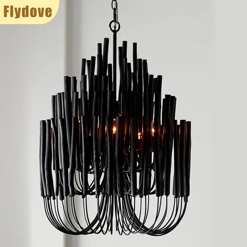 

Nordic Designer's Minimalist Wooden Pendant Light Creative Hotel Living Room Dining Room Bedroom Villa Home Lighting Decoration