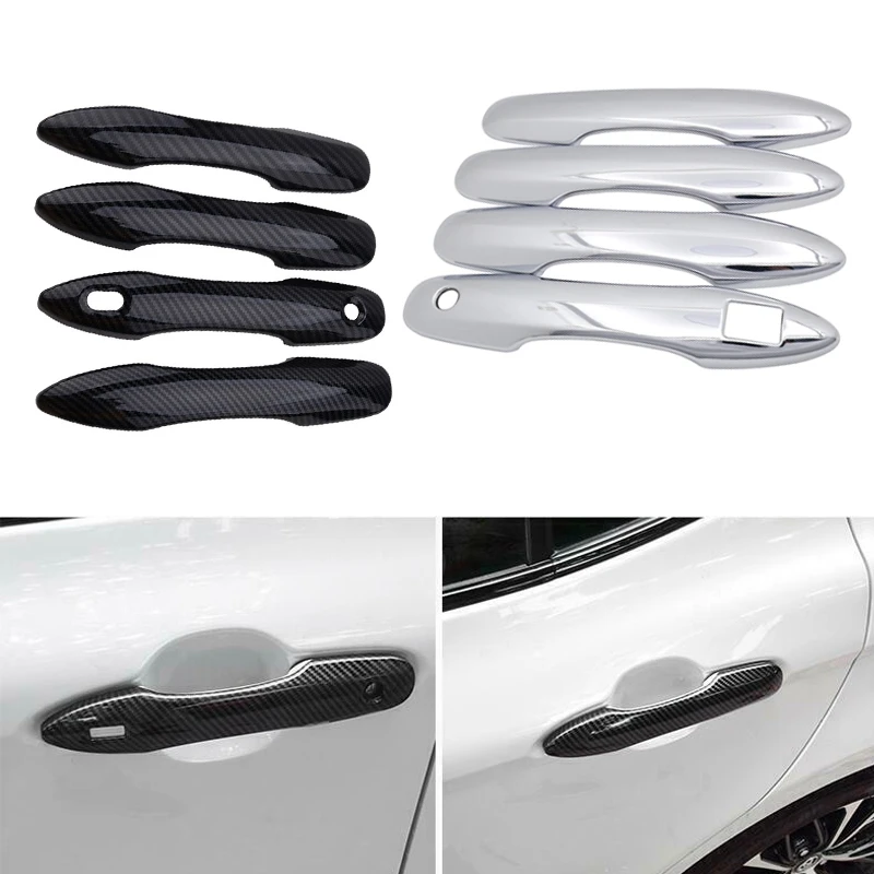 

Upgrade For Toyota Camry AXVA70 ASV70 GSV70 AXVH70 2017-2021 Car Door Handle Cover Trim Stickers Chrome/carbon fiber Accessories