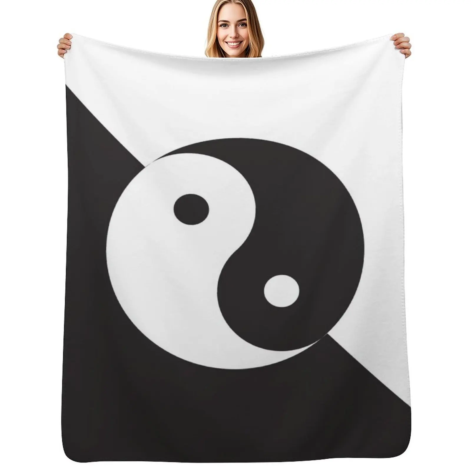 Yin Yang symbol Throw Blanket Soft Plush Plaid Polar Flannel Fabric Bed linens Sofa Quilt Hairy Blankets