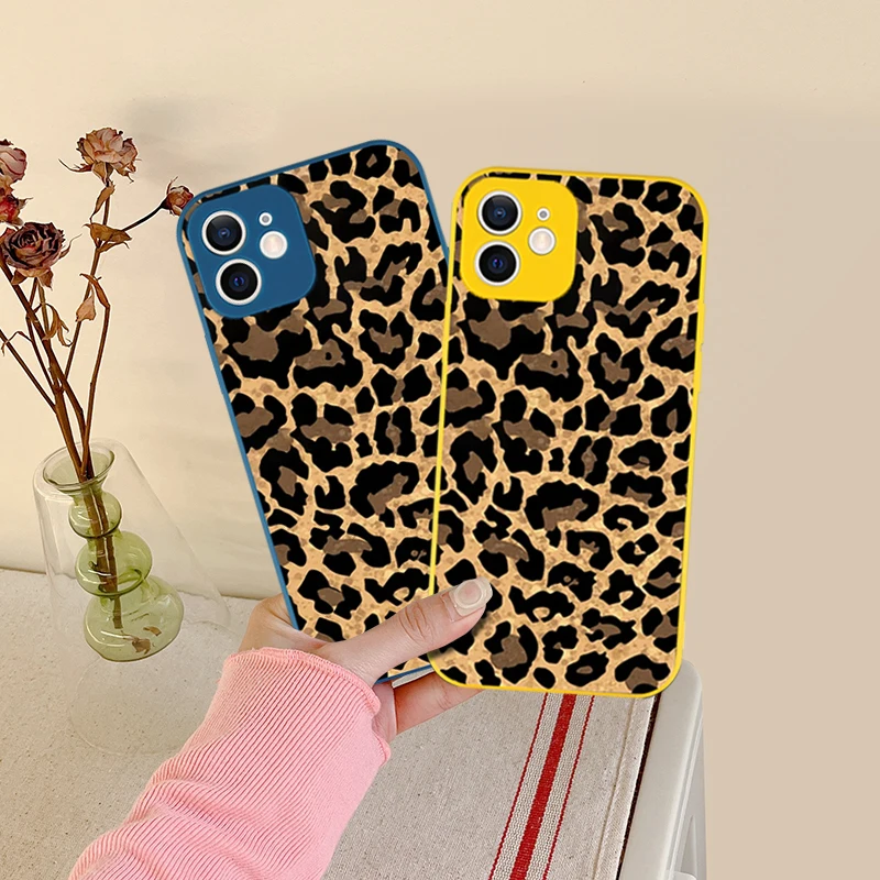 Stunning and Charming Brown Leopard Print Phone Case for IPhone 15 14 13 12 11 Pro Max Mini X XR XS SE 7 8 Plus Anti-Drop Case