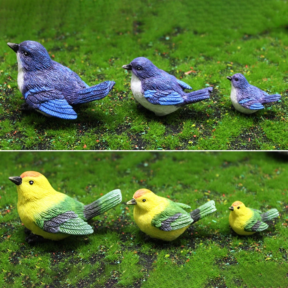 Little Birds Bonsai Ornaments Animal Model Succulent Plant Fairy Garden Decor Miniature Figurines Micro Landscape Home Decor