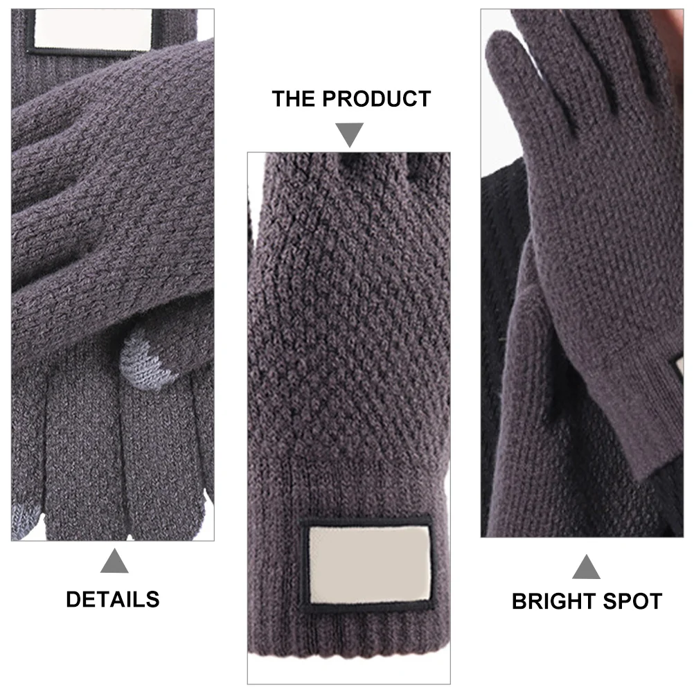 1 par de guantes cálidos a prueba de viento para hombres con forro polar pantalla táctil sensible antideslizante invierno conducción al aire libre guantes de ciclismo