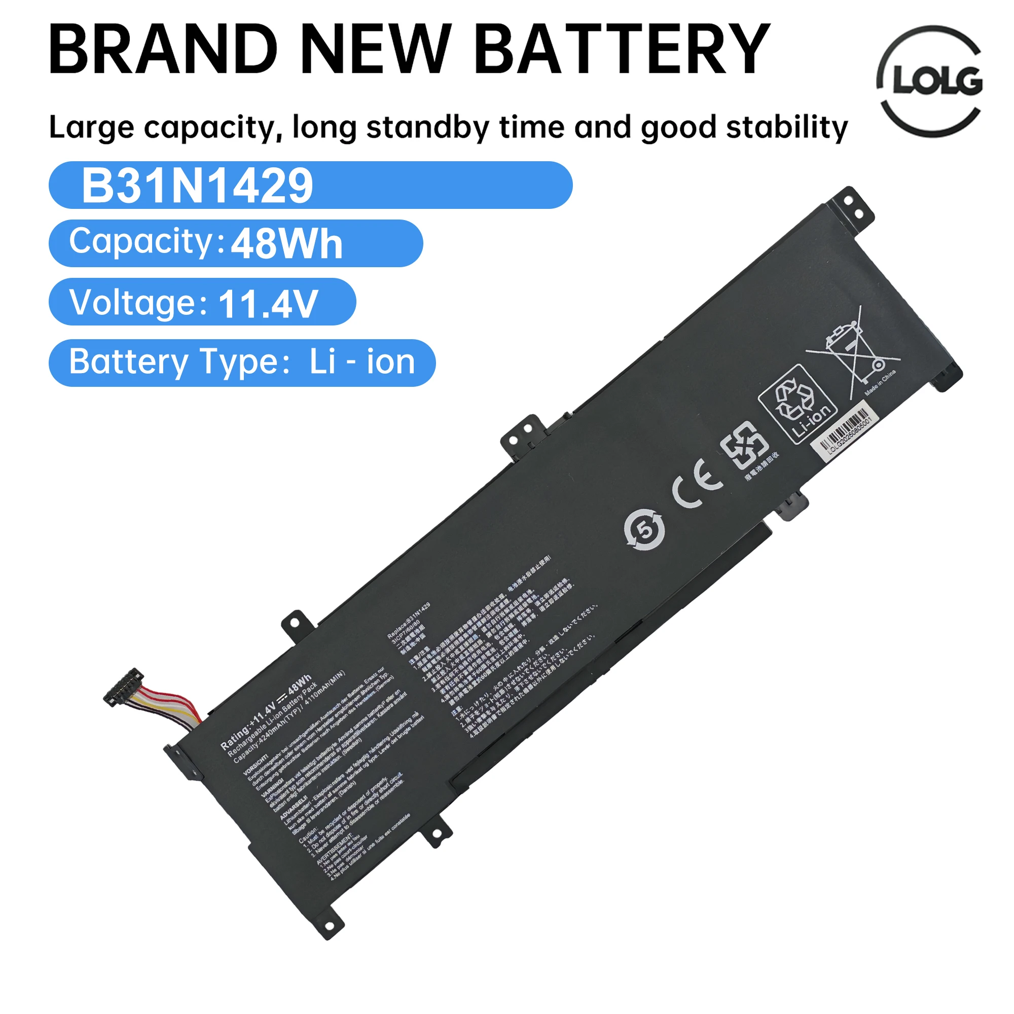 B31N1429 batería del ordenador portátil para ASUS A501L A501LX A501L A501LB5200 K501U K501UX K501UB K501UW K501LB K501LX K501L 48Wh
