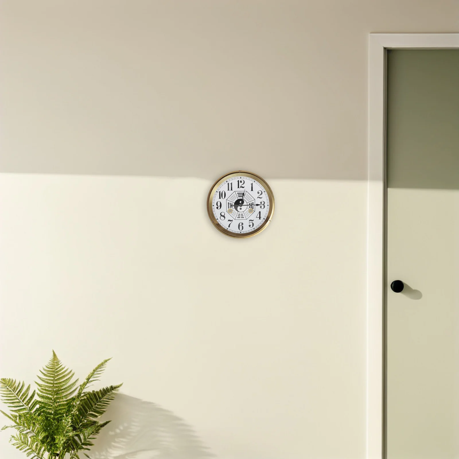 

Round Wall Clock Face Replacement 21Cm Plastic Bagua Yin Yang Design Arabic Numerals Dial Plate DIY Quartz Movement Clock Repair