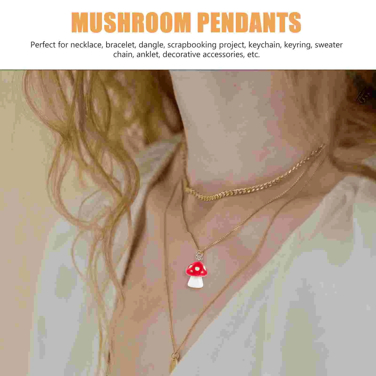 30 Pcs Beads Glass Diy Dangle Charms Mushrooms Jewelry Findings Necklace Fashion Pendant Pendants Making Miniature