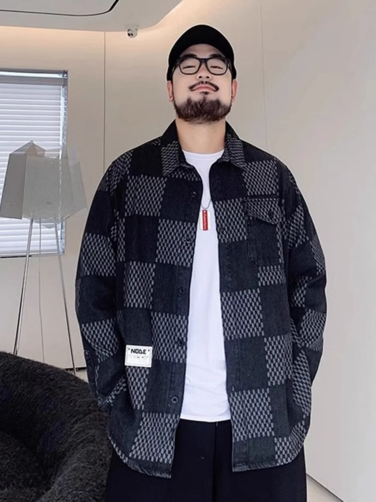 

plus Size Men's Long Sve irt Loose Thin Cheered Outerwear Spring Autumn Trendy Open Cardigan Youthful Sle Antibacterial