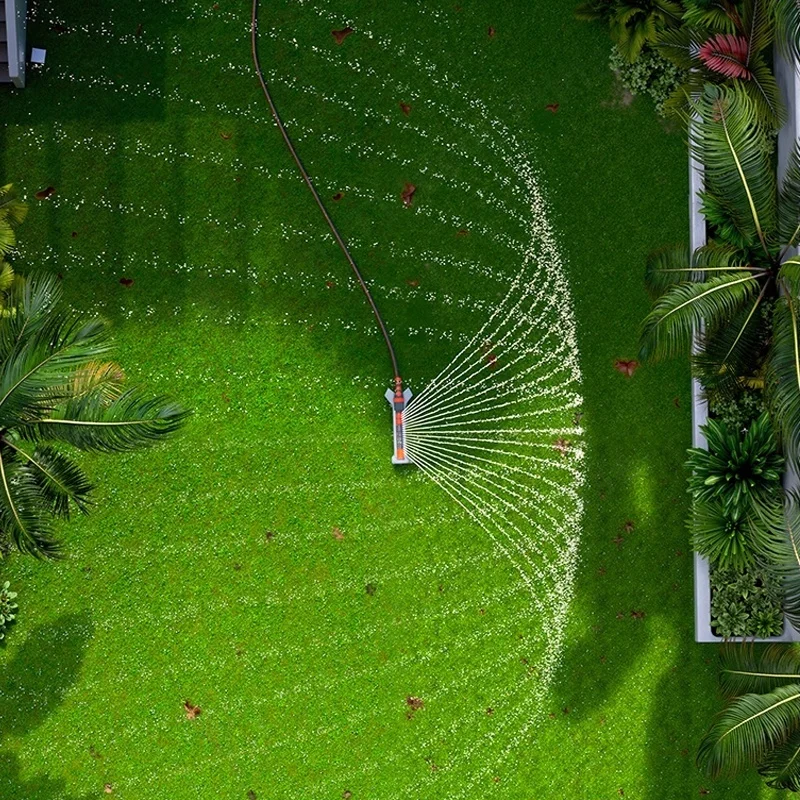 Metal & ABS Oscillating Sprinkler,120° Adjustable,Large Garden Lawn Irrigation,Water Flow Control With Stainless Steel Filter