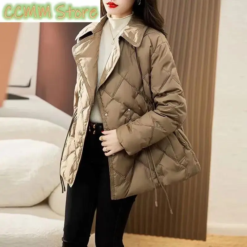 Suit Collar Women's Light Down Cotton Short Coat Slim Winter Female Explosion Jacket In Small Fashion Overcoat