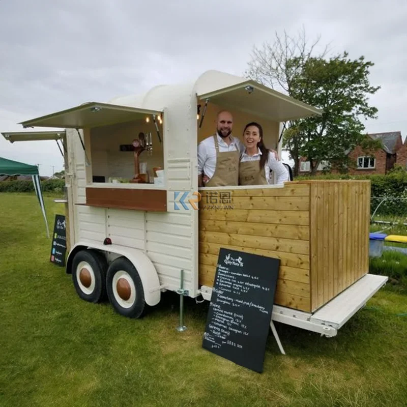 2024 ze stali nierdzewnej do pizzy z wózkiem maszyna do lodów restauracja mobilna Fast Horse Box ciężarówka z przyczepą na sprzedaż