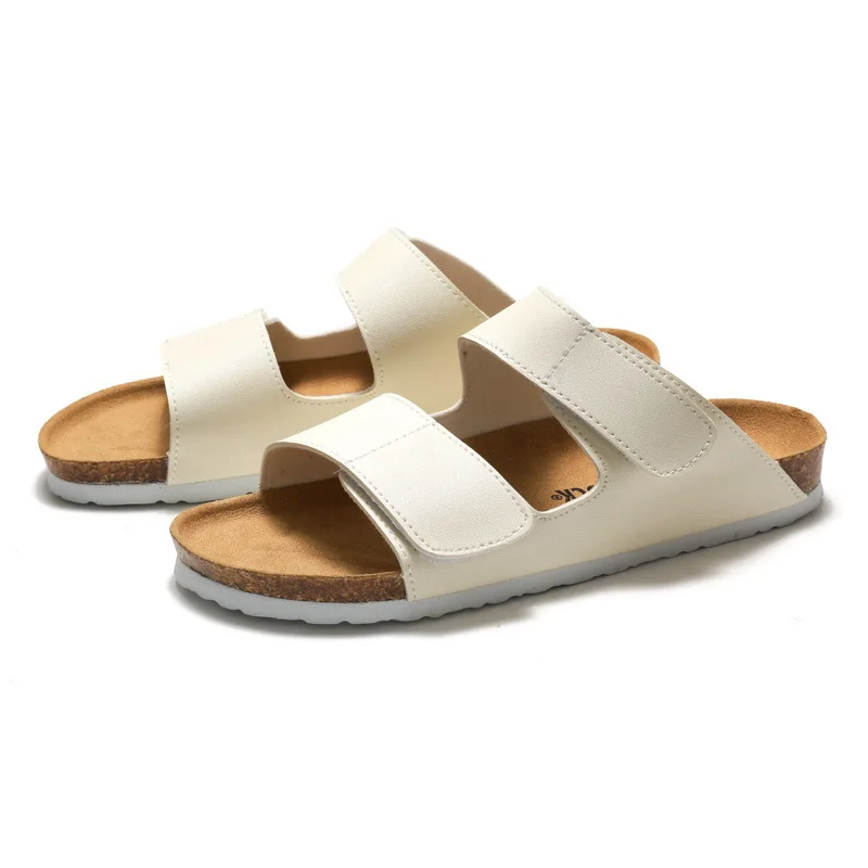 New Summer Men Suede Cork Flip-Flops Adult Non-Slip Beach Sandals Gent Outdoor Water-Resistant Flip-Flops Everyday Casual Shoes