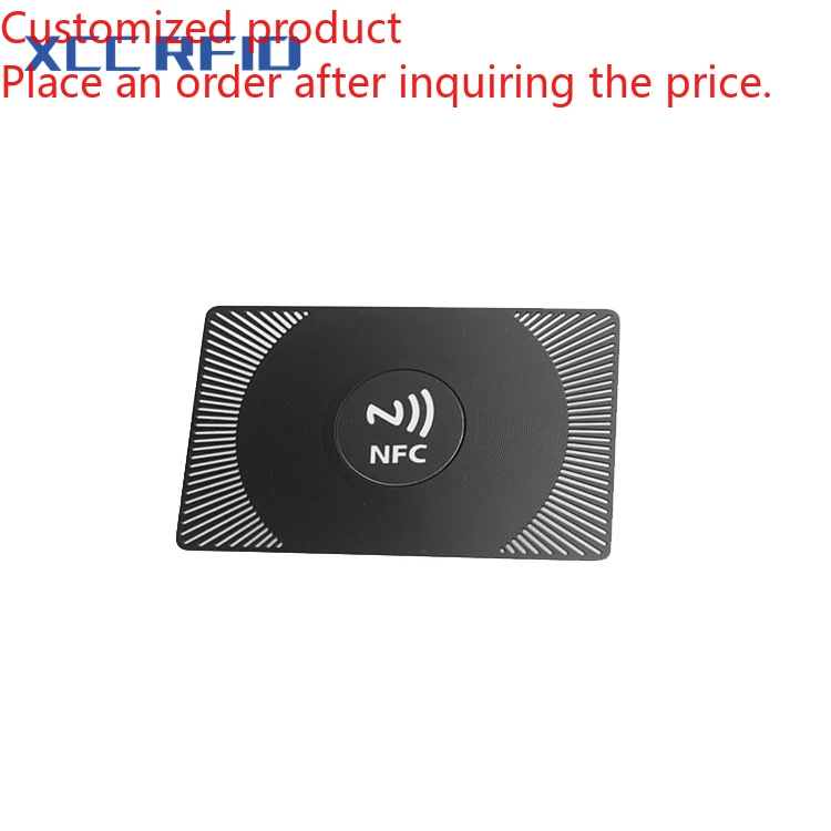 Customized product Customizable NFC Metal Card with  213/215/216 Stainless Steel Waterproof 13.56MHz RFID Communication Interfac