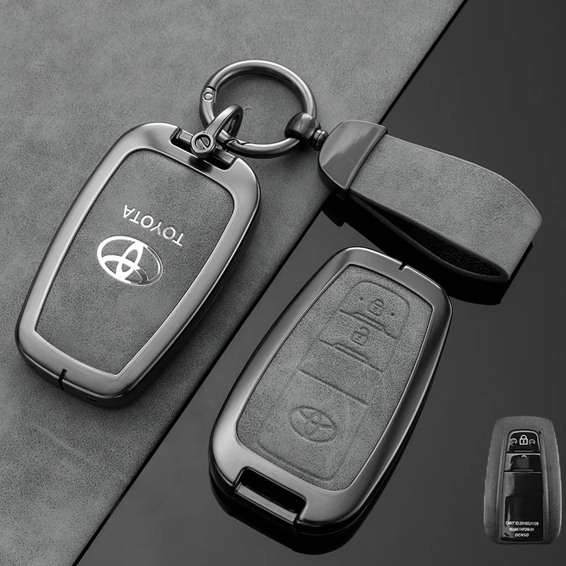 Zinc Alloy Car Key Case Cover Shell For Toyota Prius Camry Corolla C-HR CHR RAV4 Prado Izoa Levin Avalon 2018 2019 2020 Keychain