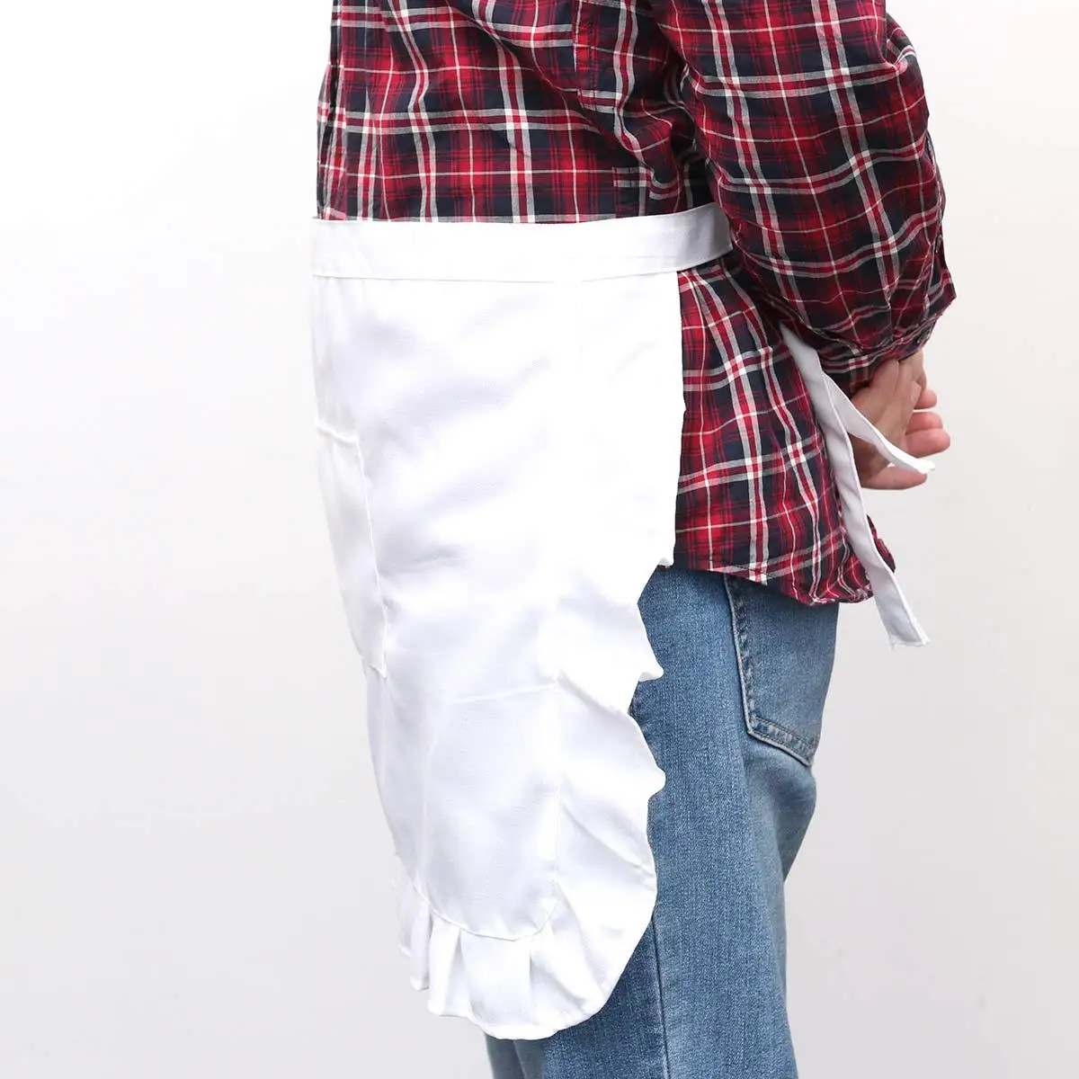 

Waist Kitchen Apron Short Half Bib with Storage Pocket Elegant Women Maid Costume Perfect for Waitress Cooking and Party Events
