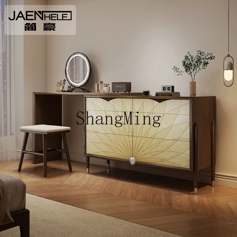 FG good-looking solid wood makeup table modern retractable dresser chest integrated bedroom storage bedside table