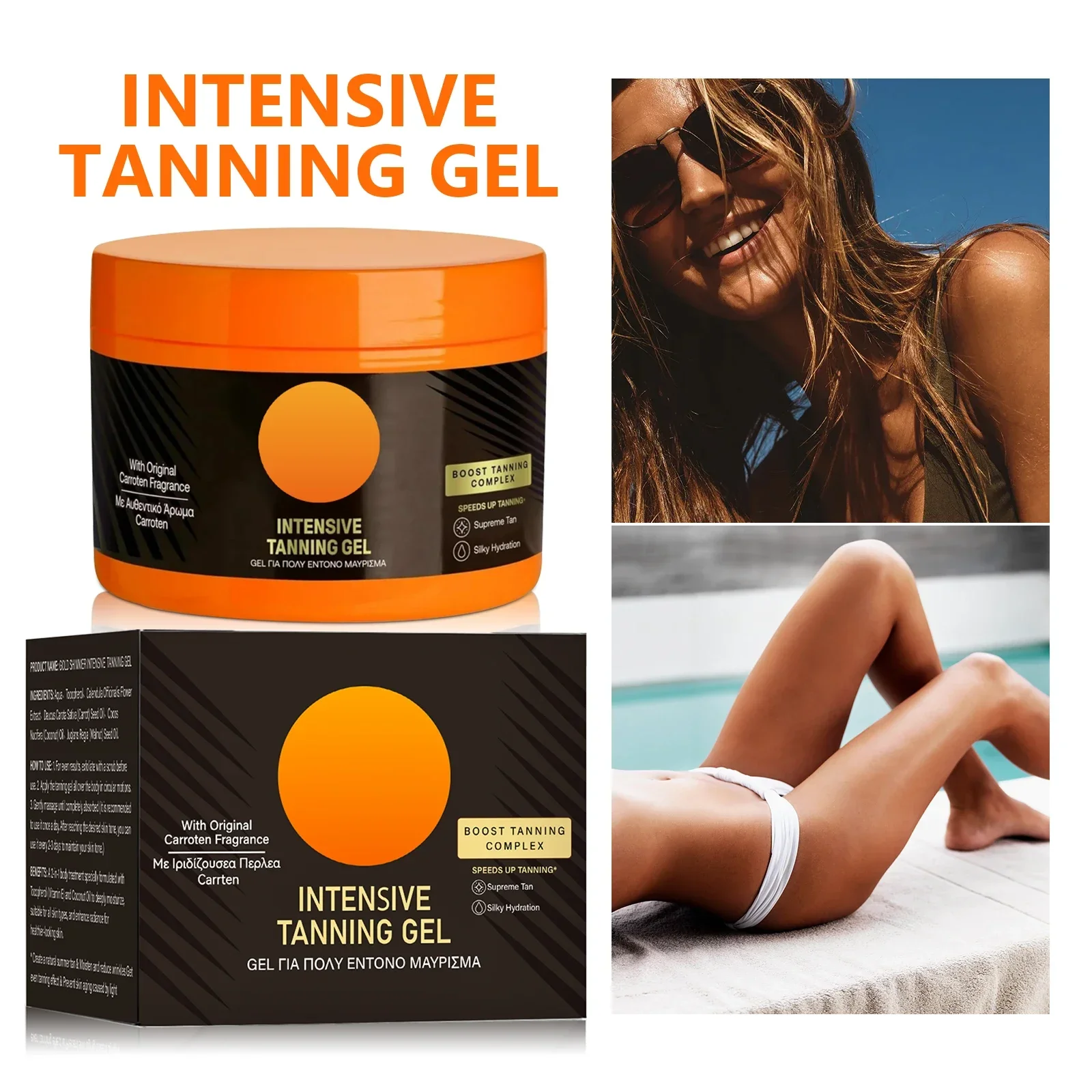 

Fast Suntan & Radiation Protection Tanning Cream - Face & Body Nourishing Bronzer, Natural Long-Lasting Self-Tanning Lotion.