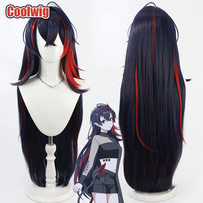 coolwig-人工毛竜ヶ崎レネコスプレウィッグ仮想-youtuber-竜ヶ崎レネ-100-センチメートルロングブルーミックスレッドウィッグ耐熱