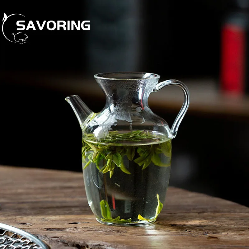 300ml Imitation Song Heat-resistant Glass Pot Transparent Green Tea Special Pot with Filter Small Flower Tea Maker Kettle Cups