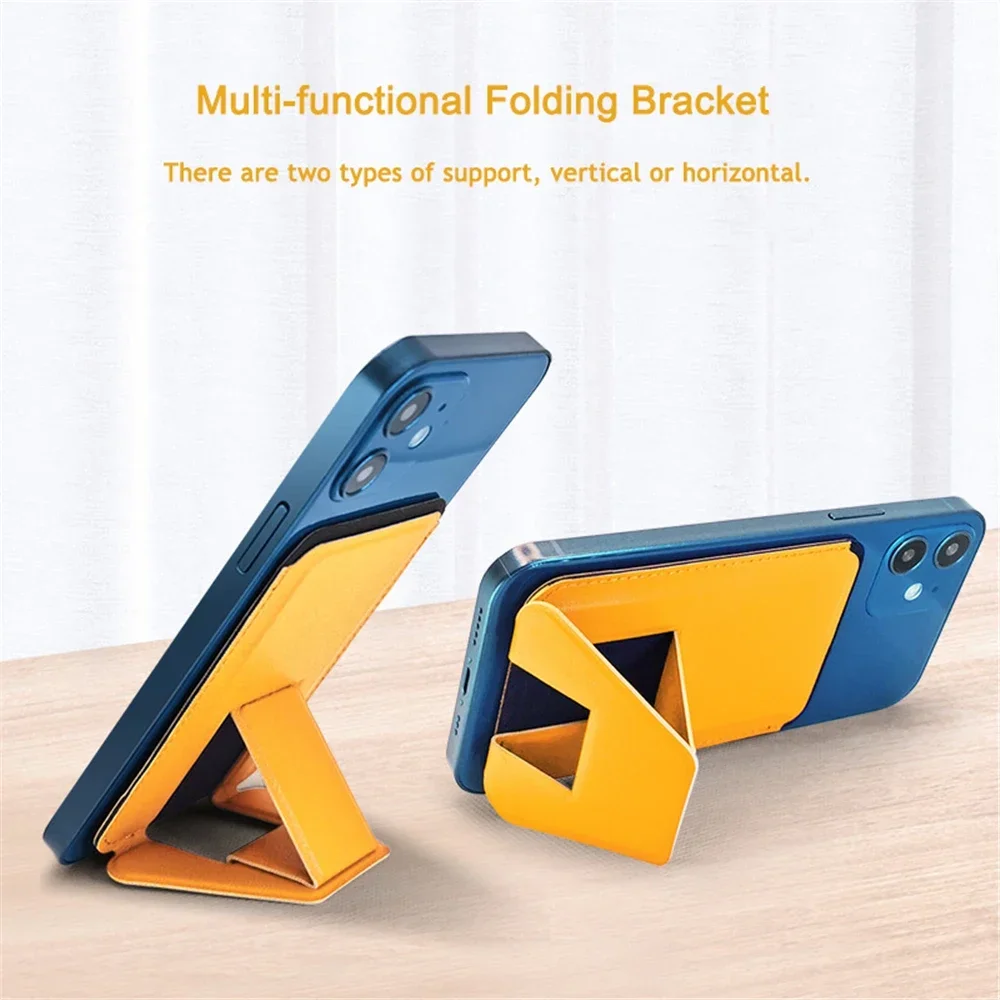 กระเป๋าสตางค์หนังแม่เหล็กแข็งแรงพร้อมเคสตั้งได้สำหรับ Magsafe สำหรับ iPhone 15 14 13 12 Pro MAG ที่ใส่บัตรได้อย่างปลอดภัยฝาครอบกระเป๋า