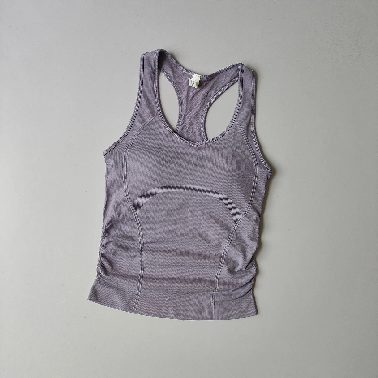 Damen Racer-Back Yoga-Top mit Brustpolster, schnelltrocknend, elastisch, ärmellos, Sporttop für Lauftraining und Fitnesskleidung – Detail 4