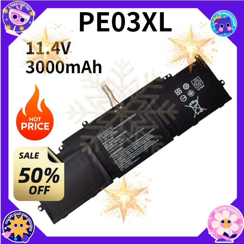 SWZY PE03XL 11.4V 3000mAh for HP Chromebook 210 G1 11 G3 G4 HSTNN-LB6M 767068-005 766801-421 TPN-Q151 Laptop Battery