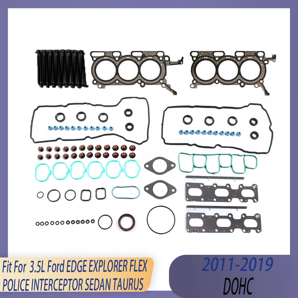 

Engine Parts Cylinder Head Full Gasket Set & Bolt Fit 3.5 L V6 11-19 For Ford EDGE EXPLORER FLEX POLICE INTERCEPTOR SEDAN TAURUS