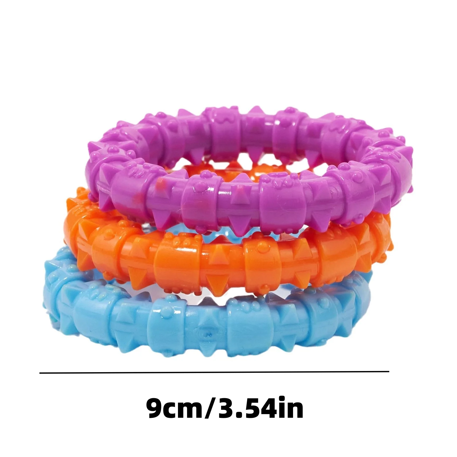 2-Pack of Random Color Small Thorn Ring Dog Toothbrushes for Effective Teeth Cleaning While Playing, Healthy Companionship, Releasing the Dog's Natural Instinct, Teething Stick, Dog Teething Small Thorn Ring