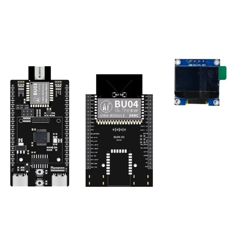 AT82-UWB Indoor Bidirectional Positioning And Ranging Module BU03+ BU04 10Cm TWR 0.96-Inch Display Development Board