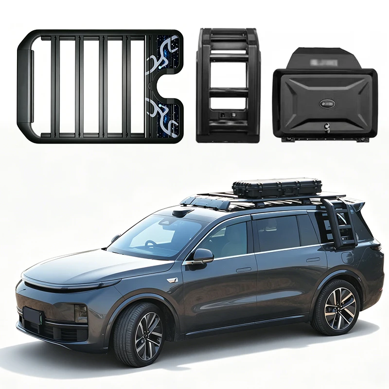 Aluminum Alloy Car Roof Cargo Luggage Rack Baskets Side Ladder Side Box  for Li L9 2022-2023 2024+