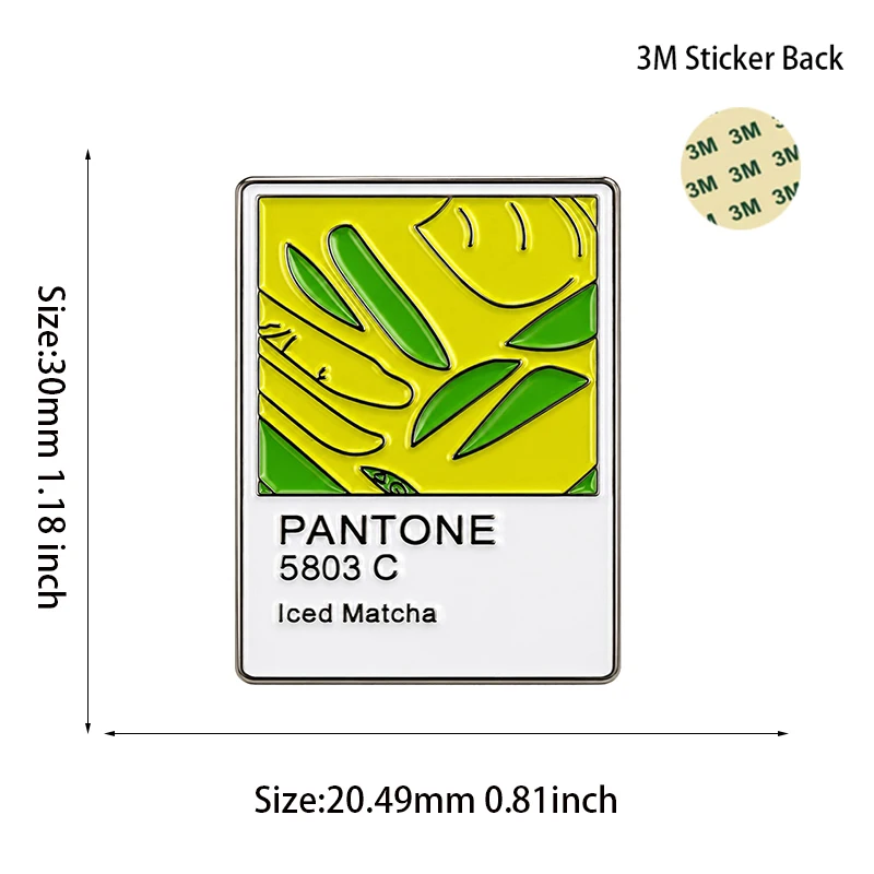 Panton Color 5803c Mobile Phone 3M Sticker Metal Pin Soft Enamel Badge Metal Pin Broooches Pins