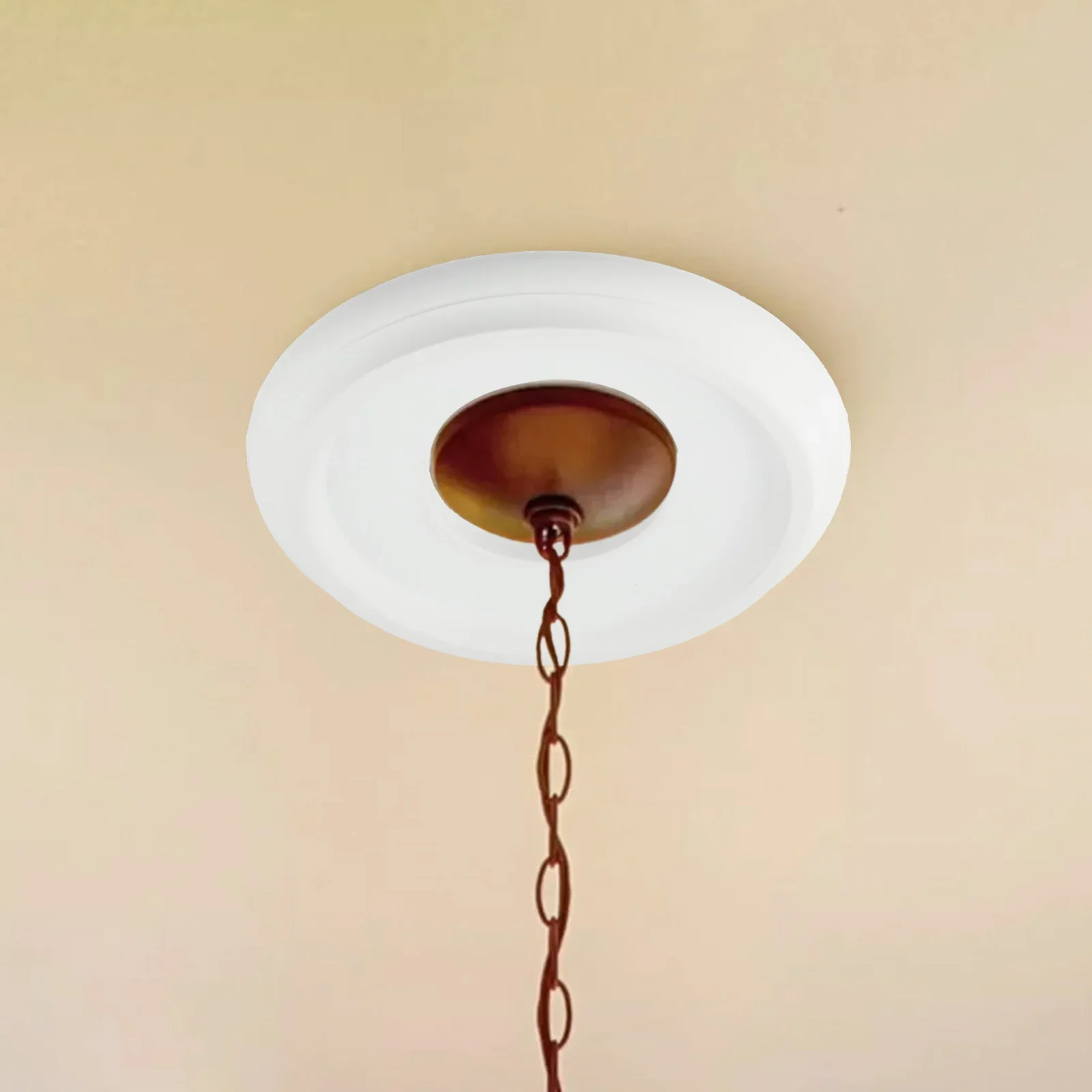 1 Pcs Lighting Base Home Round Split Medallion PU Decorative Ceiling Fan Light Fixtures Covers Plate Indoor Decorations