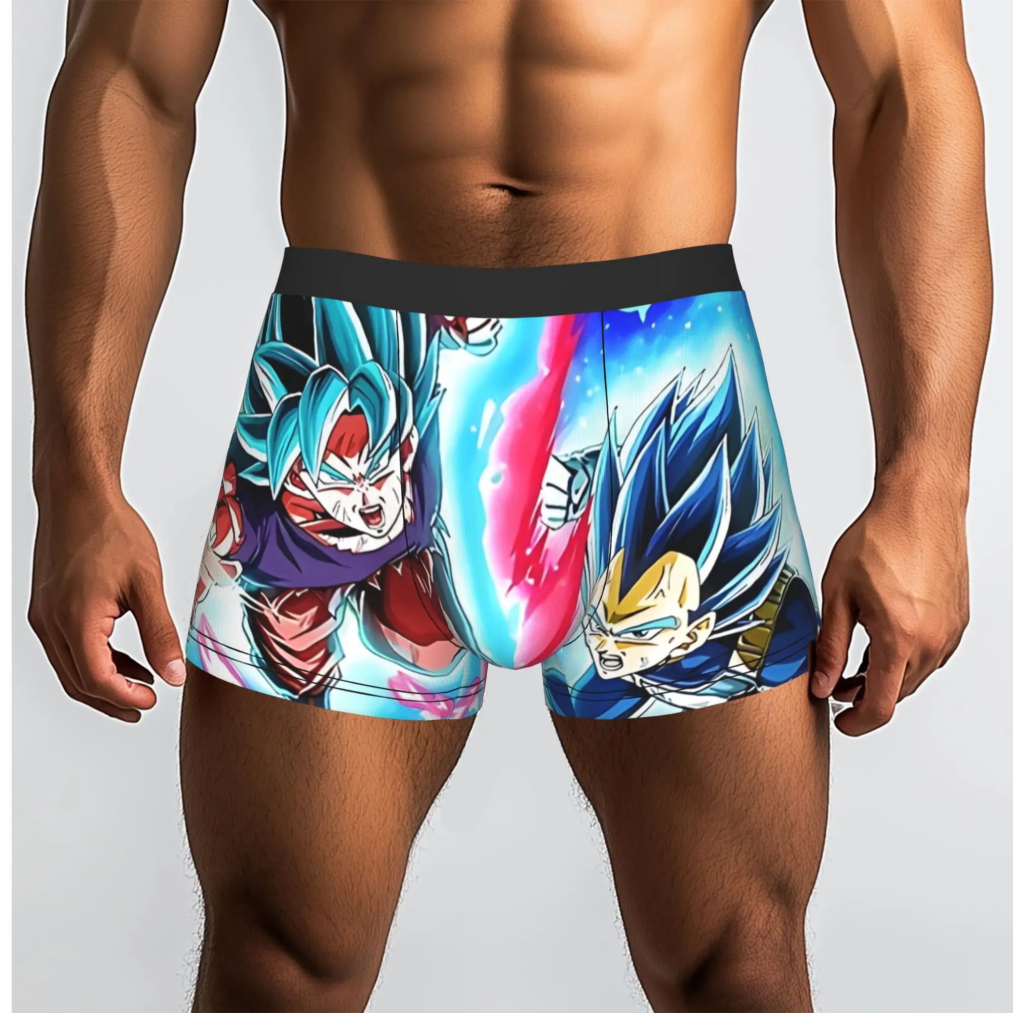 Goku And Vegta Blue Kaioken Evolution Dragon Ball Underpants Homme Panties Men's Underwear Comfortable Shorts Boxer Briefs