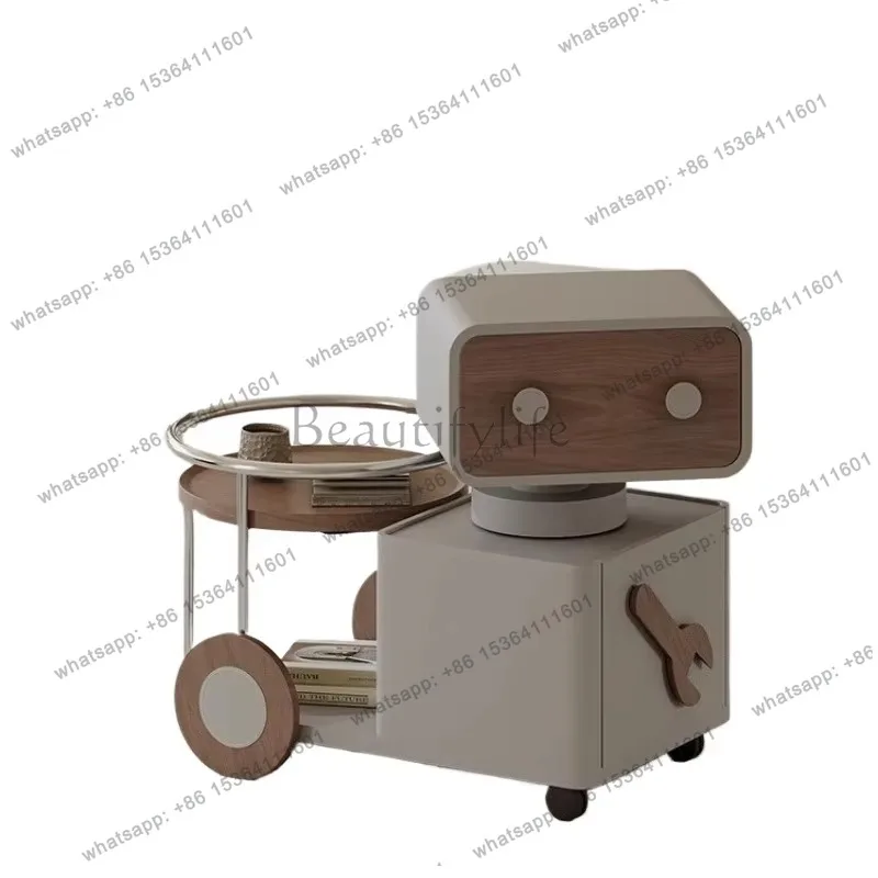 YJ Cart Italian Storage End Table Modern Design Aesthetic Designer Living Room Coffee Table Modern Mesa De Centro Sala Furniture