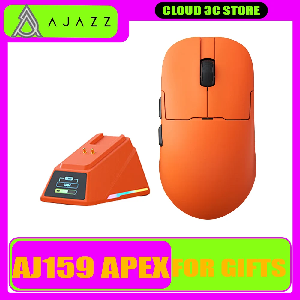 Ajazz Aj159P Wireless Mouse PAW3950 8K Tri Mode Lightweight Low Latency E-sports Gaming Mouse Customized PC Accessories