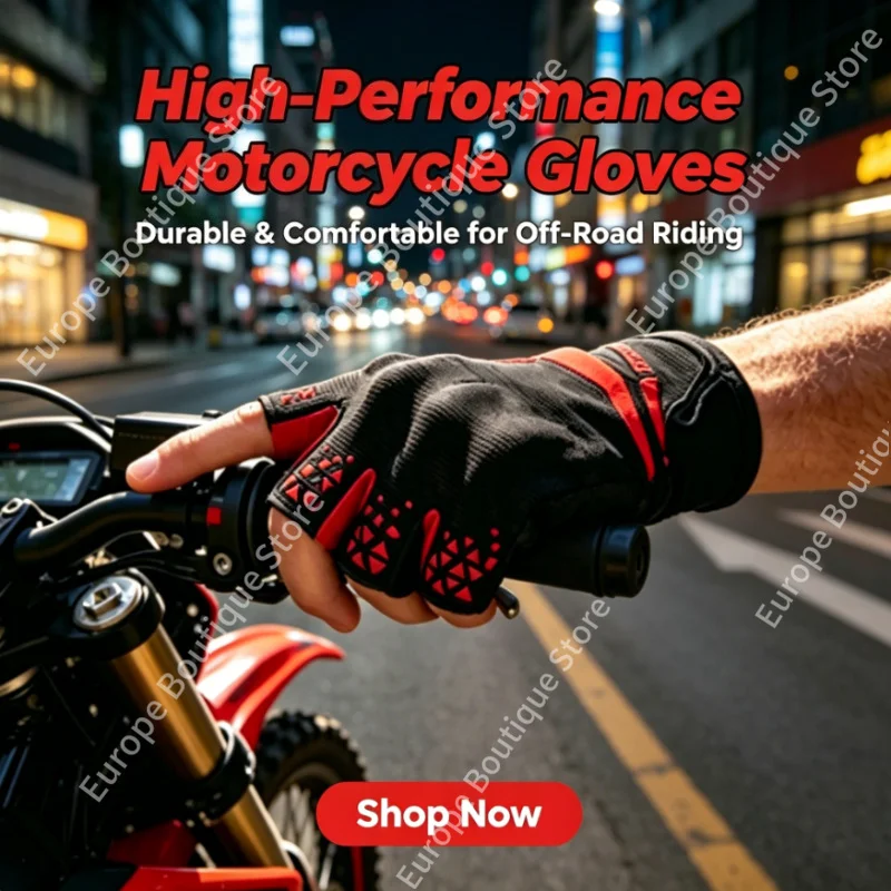 2026 NEW Men Women Summer Half Finger Motorcycle Gloves Thin Anti Fall Breathable Anti Slip Wear Resistant Racing Motorbike Gear