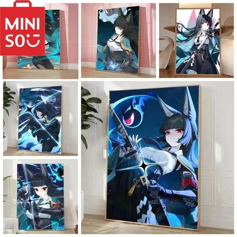 

MINISO картина маслом по номерам игра Zenless Zone Zero Hoshimi Miyabi украшение дома настенный декор для гостиной лучший подарок рамки