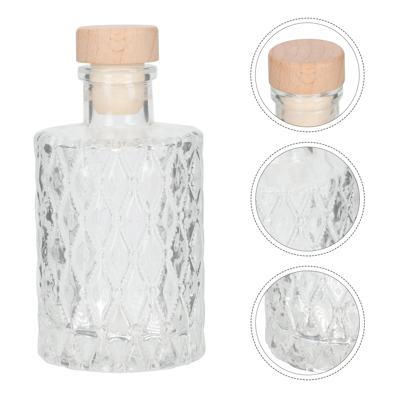 

2Pcs European Roman Column Wine Bottle Transparent Glass Wine Jar with Airtight Lid Sealed Storage for Home Kitchen Honey Caviar