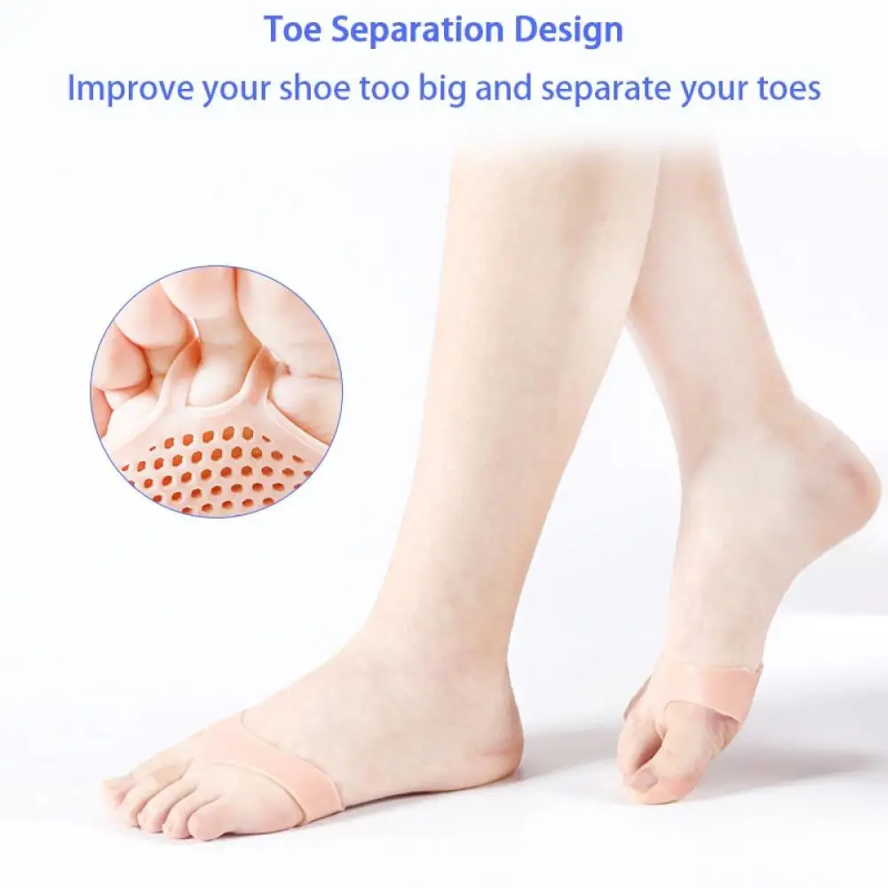 Silicone Forefoot Insoles Soft Gel Ball of Foot Pads for Women Men Shock Absorption Pain Relief Daily Shoe Cushion Inserts