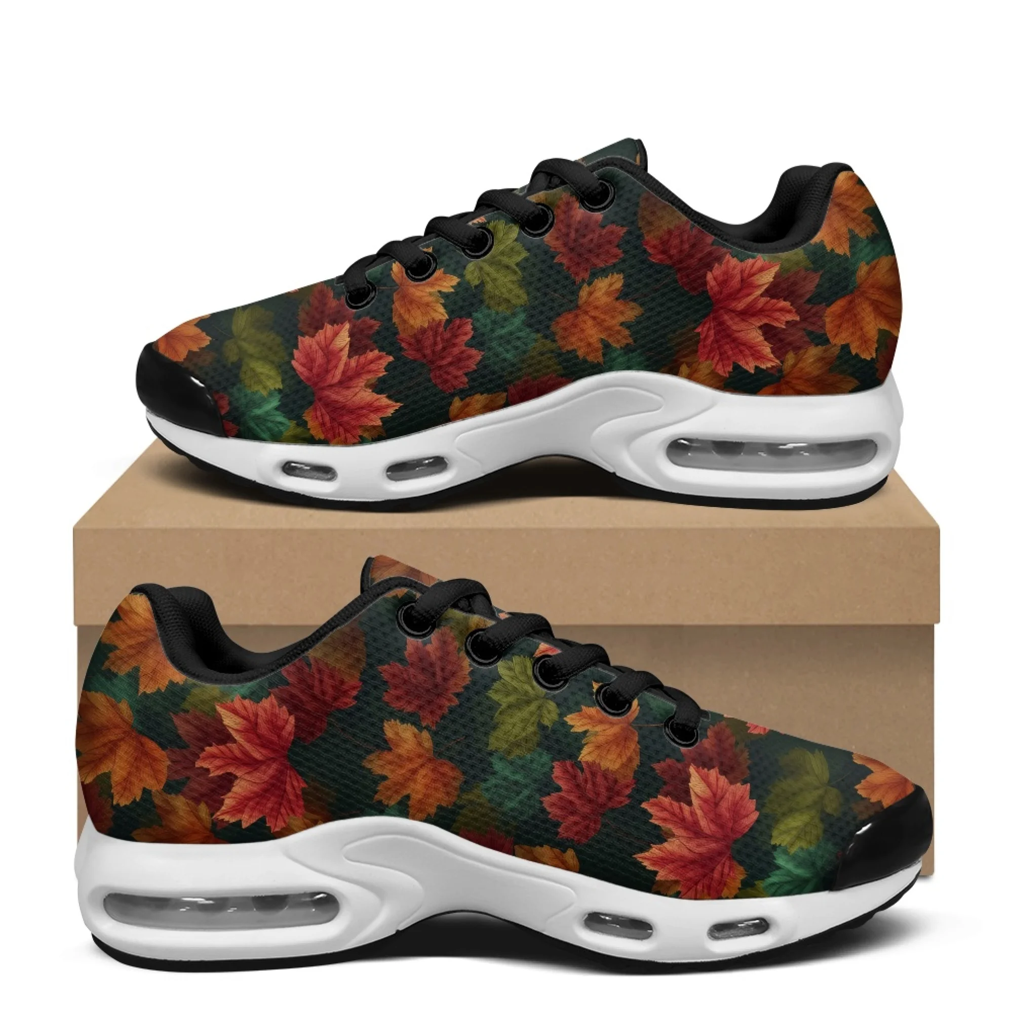 XIXIRIMIDO Men Athletic Shoes Running Sneakers Air Shoes White Non-slip Nursing Shoes Thanksgiving Maple Leaf Shoes Casual